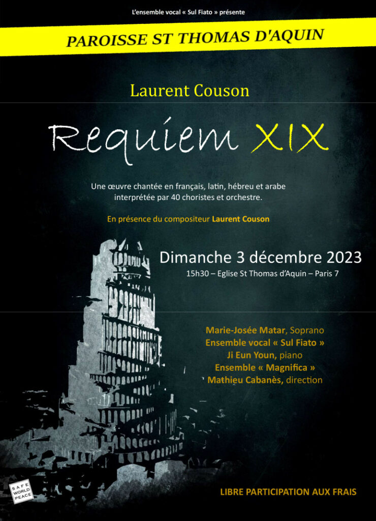 Concert 3 décembre 2023 : Requiem XIX de Laurent Couzon