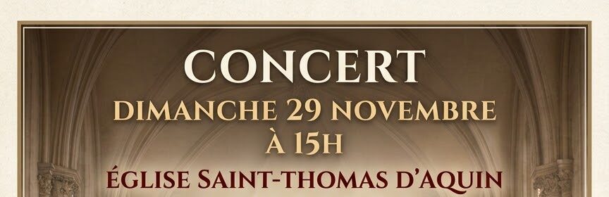 Concert de musique sacrée – 29 novembre 2026